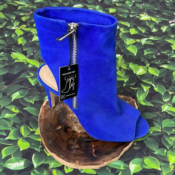 Inc International concepts, blue suede ankle boot heels - Picture 1 of 9